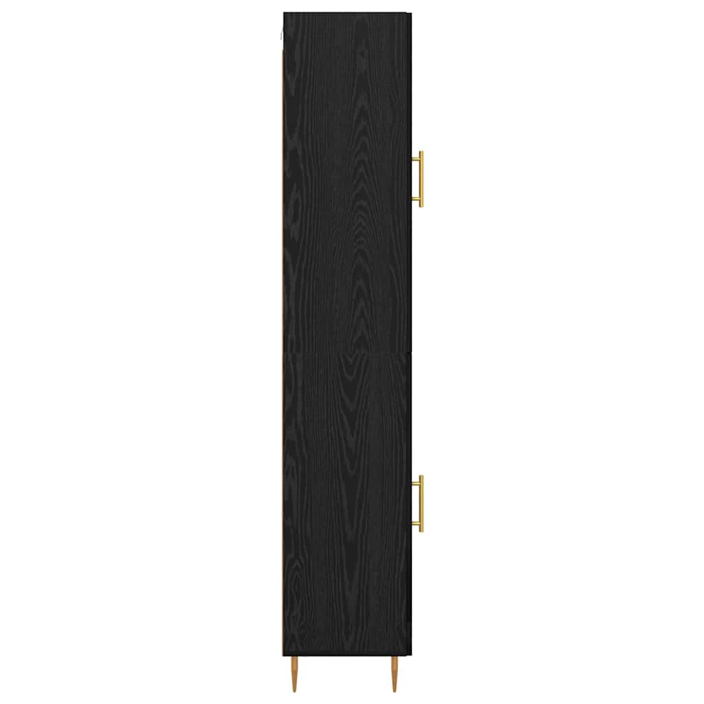 vidaXL Highboard 2 pcs Black Oak Engineered Wood