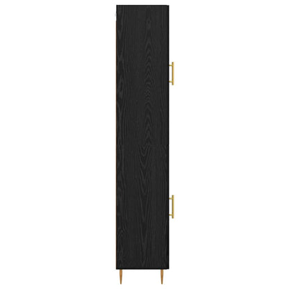 vidaXL Highboard 2 pcs Black Oak Engineered Wood