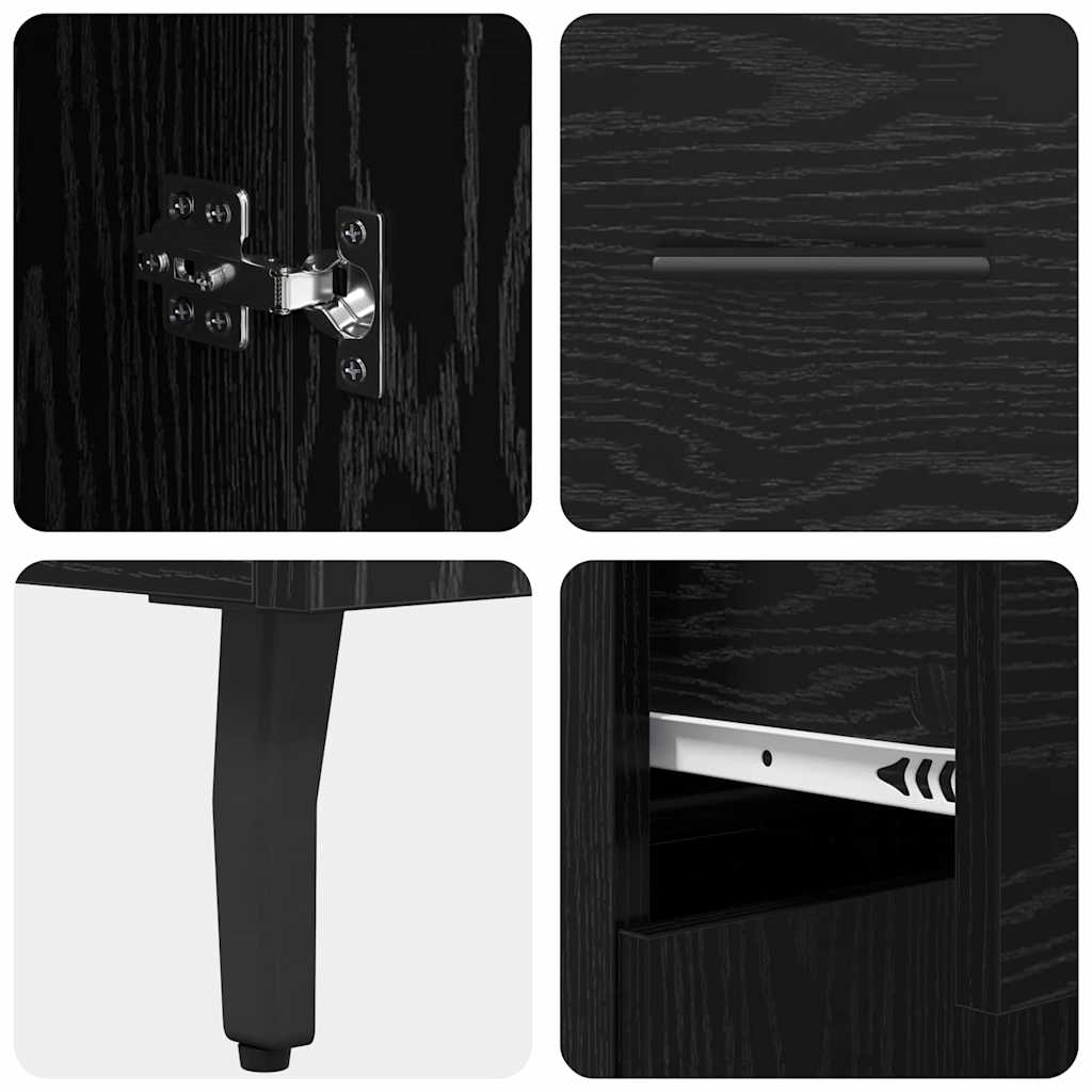 vidaXL Highboard with Drawer Black Oak 69.5 x 34 x 180 cm