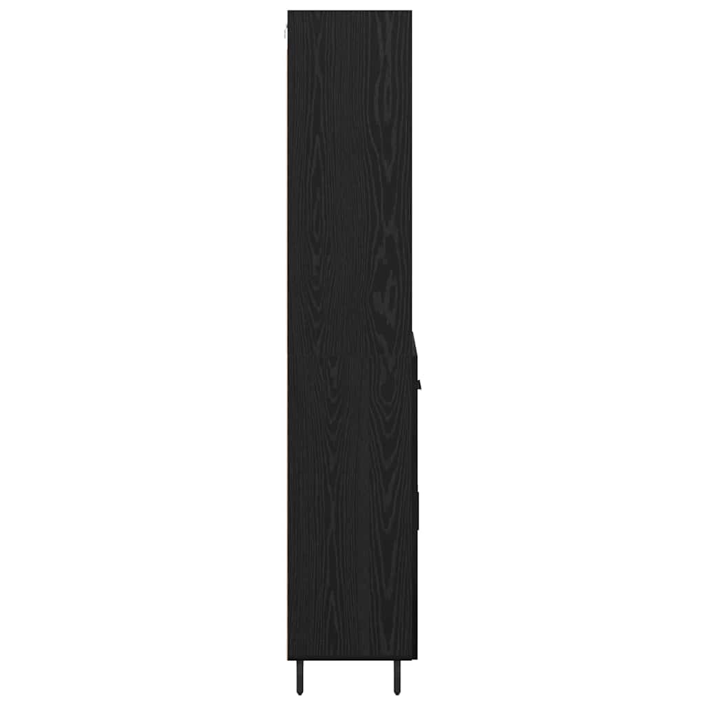 vidaXL Highboard with Drawer Black Oak 69.5 x 34 x 180 cm