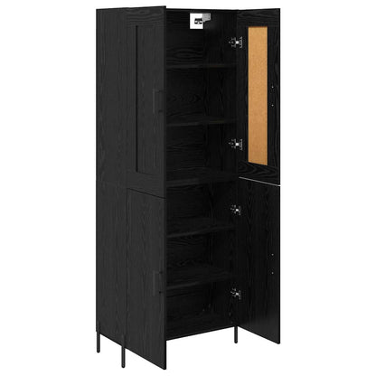 vidaXL Highboard 2 pcs Black Oak Engineered Wood