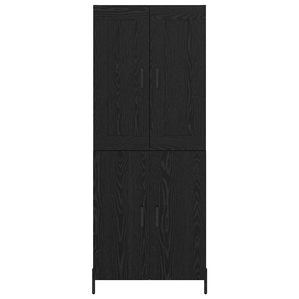 vidaXL Highboard 2 pcs Black Oak Engineered Wood