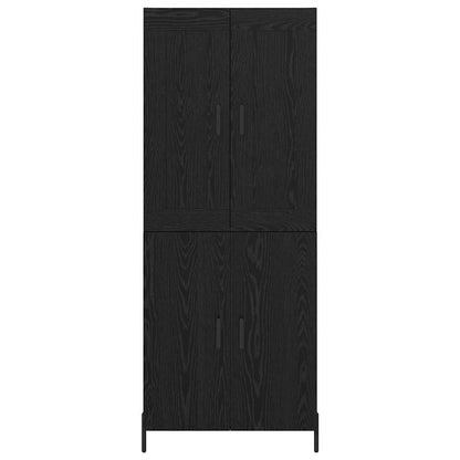 vidaXL Highboard 2 pcs Black Oak Engineered Wood