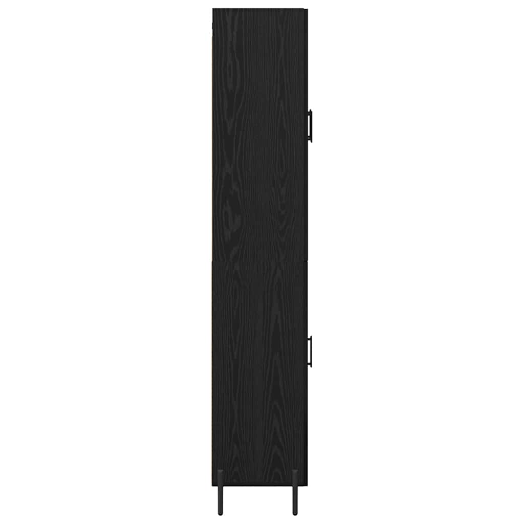 vidaXL Highboard 2 pcs Black Oak Engineered Wood
