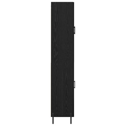 vidaXL Highboard 2 pcs Black Oak Engineered Wood