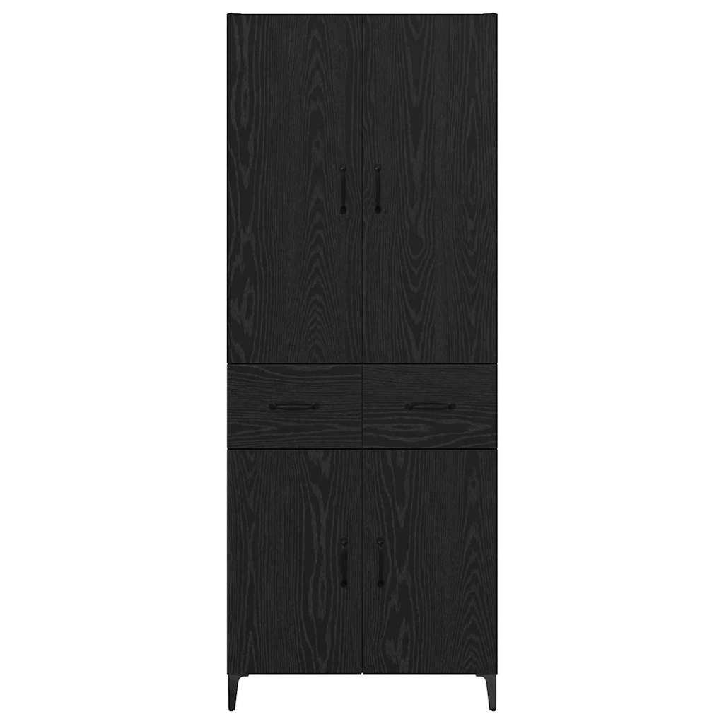 vidaXL Highboard Black Oak 69.5 x 34 x 180 cm Engineered Wood
