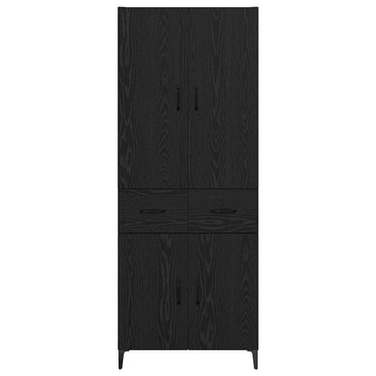 vidaXL Highboard Black Oak 69.5 x 34 x 180 cm Engineered Wood