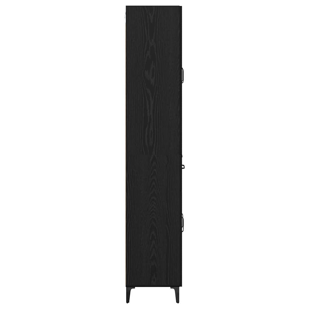 vidaXL Highboard Black Oak 69.5 x 34 x 180 cm Engineered Wood