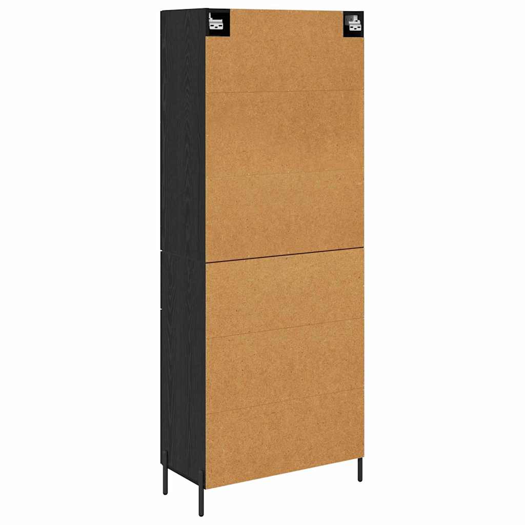 vidaXL Highboard with Drawer 2 pcs Black Oak Engineered Wood