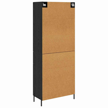 vidaXL Highboard with Drawer 2 pcs Black Oak Engineered Wood