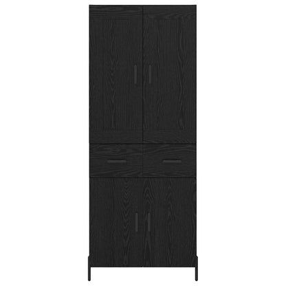 vidaXL Highboard with Drawer 2 pcs Black Oak Engineered Wood