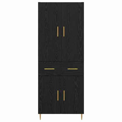 vidaXL Highboard Black Oak 69.5 x 34 x 180 cm Engineered Wood