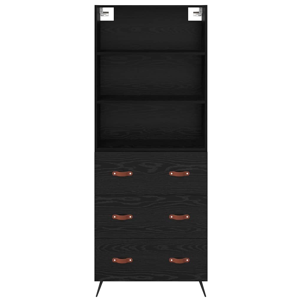 vidaXL Highboard Black oak 69.5 x 34 x 180 cm Engineered Wood
