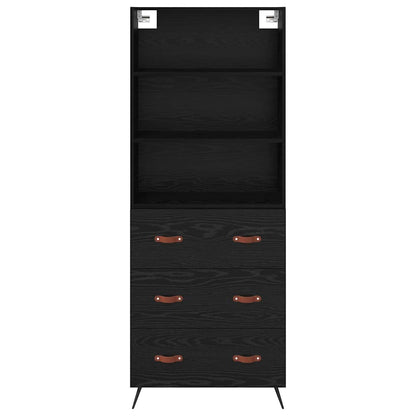 vidaXL Highboard Black oak 69.5 x 34 x 180 cm Engineered Wood