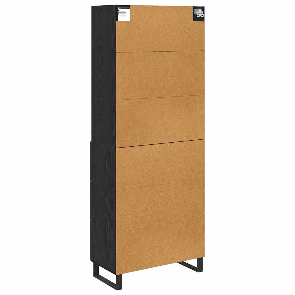 vidaXL Highboard with Drawer 2 pcs Black Oak Engineered Wood