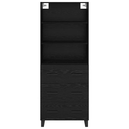 vidaXL Highboard with Drawer 2 pcs Black Oak Engineered Wood