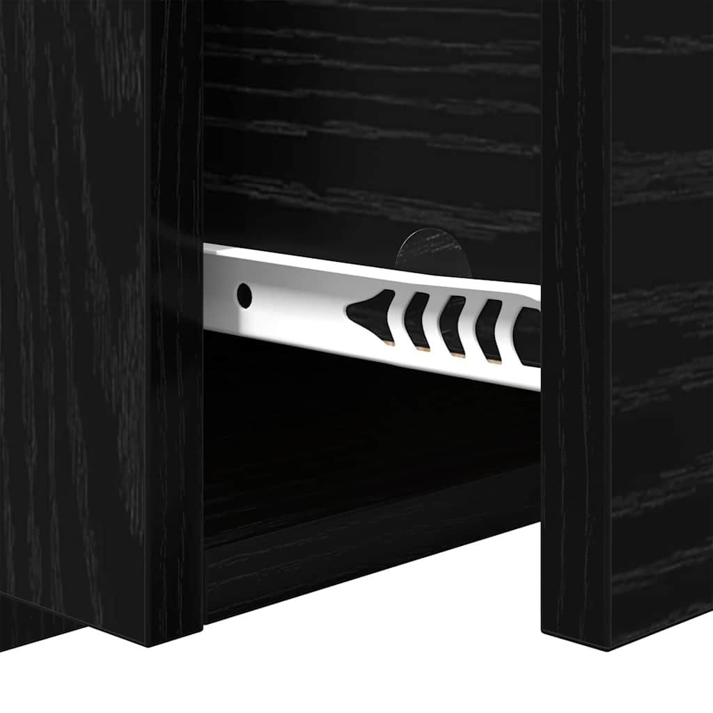 vidaXL Headboard with Cabinet 3 pcs Black Oak Engineered Wood