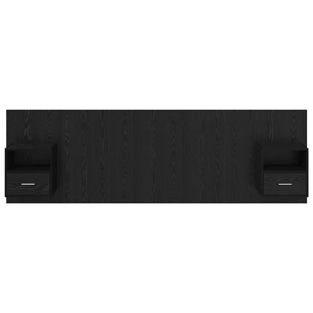 vidaXL Headboard with Cabinet 3 pcs Black Oak Engineered Wood