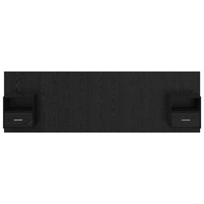 vidaXL Headboard with Cabinet 3 pcs Black Oak Engineered Wood