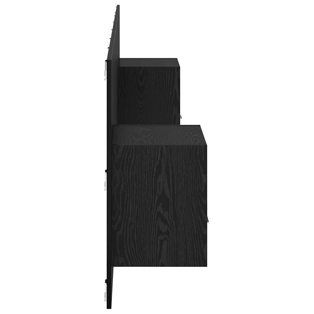 vidaXL Headboard with Cabinet 3 pcs Black Oak Engineered Wood