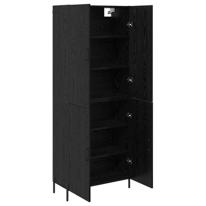 vidaXL Highboard Black Oak 69.5 x 34 x 180 cm Engineered Wood