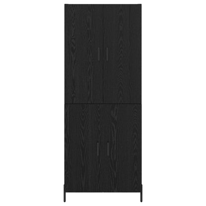 vidaXL Highboard Black Oak 69.5 x 34 x 180 cm Engineered Wood
