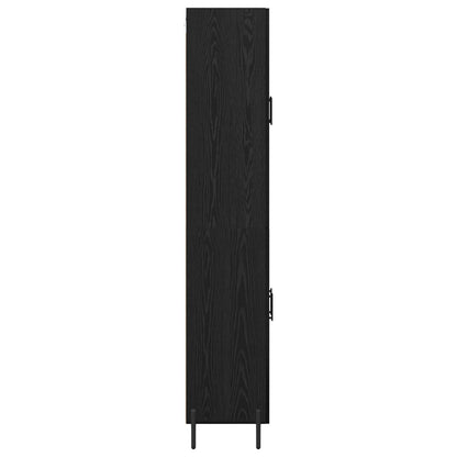 vidaXL Highboard Black Oak 69.5 x 34 x 180 cm Engineered Wood