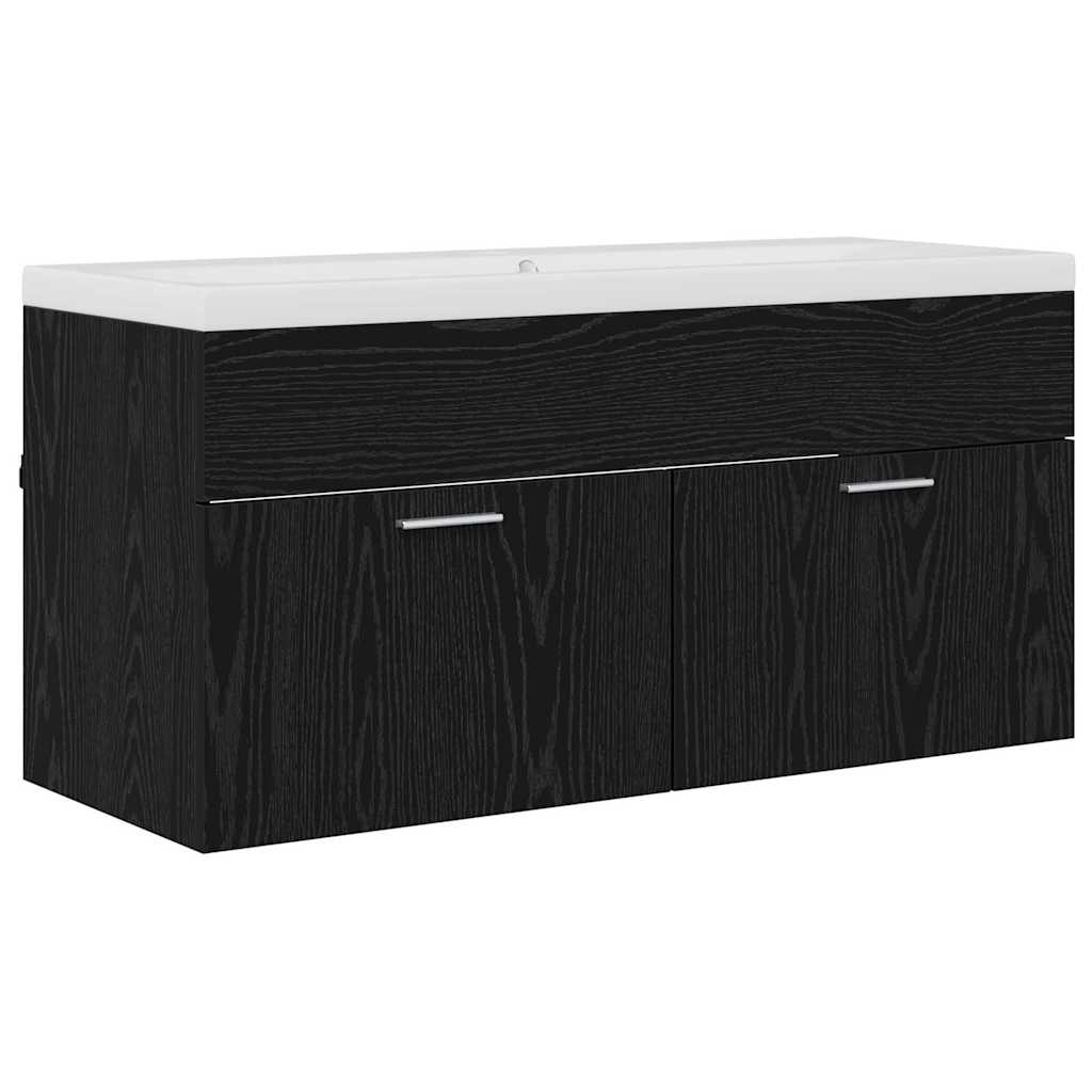 vidaXL Bathroom Cabinet Black Oak 100 x 38.5 x 46 cm Engineered Wood