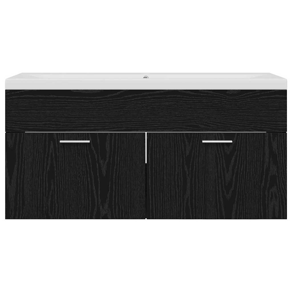 vidaXL Bathroom Cabinet Black Oak 100 x 38.5 x 46 cm Engineered Wood