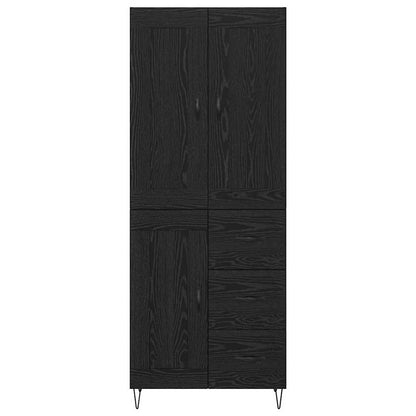 vidaXL Highboard Black Oak 69.5 x 34 x 180 cm Engineered Wood