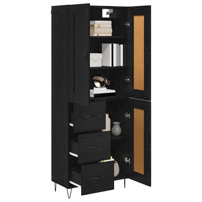 vidaXL Highboard Black Oak 69.5 x 34 x 180 cm Engineered Wood