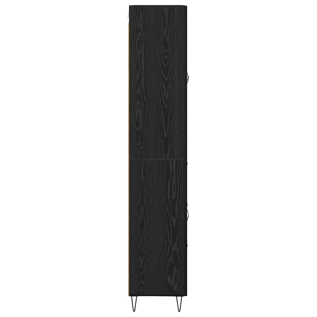vidaXL Highboard Black Oak 69.5 x 34 x 180 cm Engineered Wood
