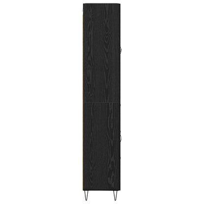 vidaXL Highboard Black Oak 69.5 x 34 x 180 cm Engineered Wood