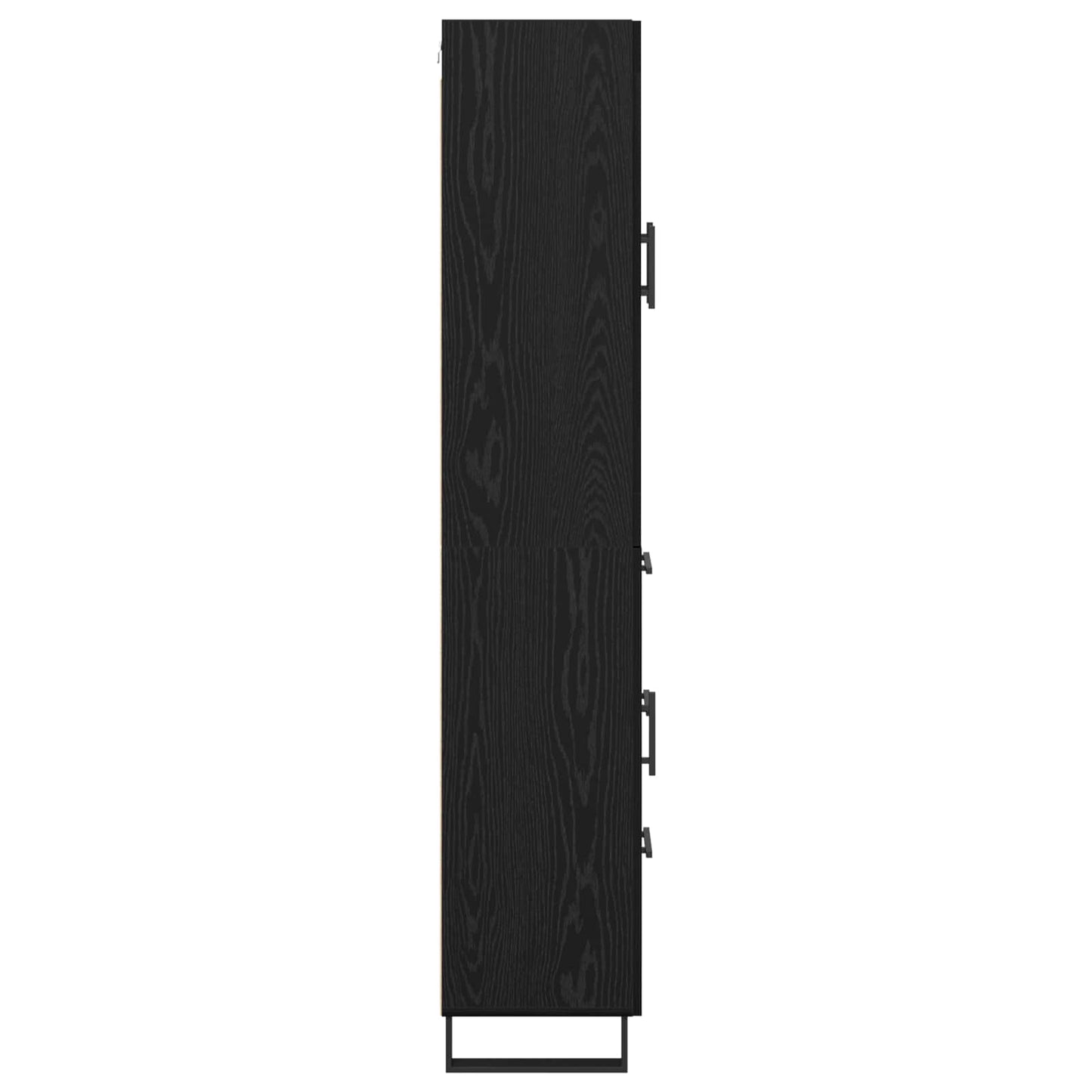 vidaXL Highboard with Drawer 2 pcs Black Oak Engineered Wood and Glass