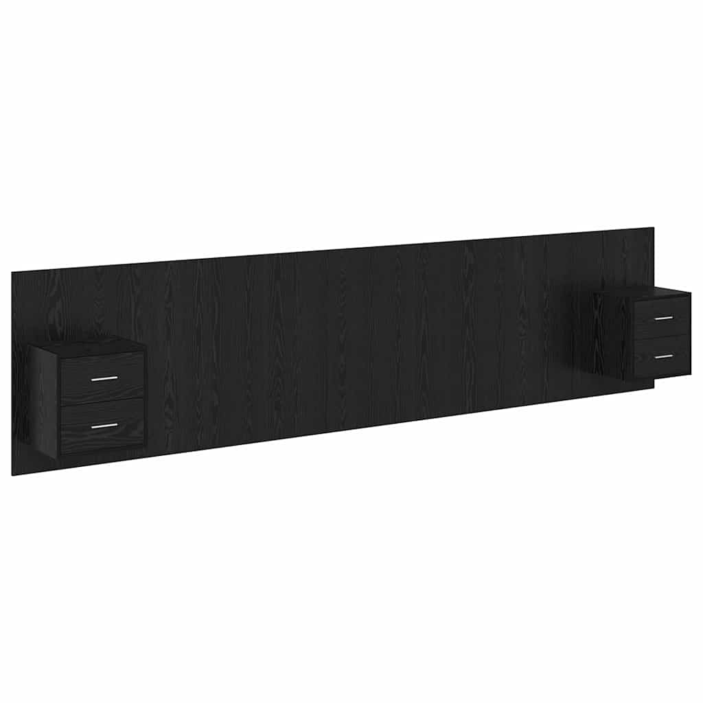 vidaXL Headboard with Cabinet 3 pcs Black Oak Engineered Wood