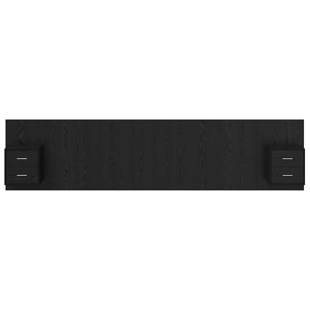 vidaXL Headboard with Cabinet 3 pcs Black Oak Engineered Wood