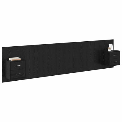 vidaXL Headboard with Cabinet 3 pcs Black Oak Engineered Wood