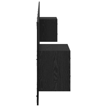 vidaXL Headboard with Cabinet 3 pcs Black Oak Engineered Wood
