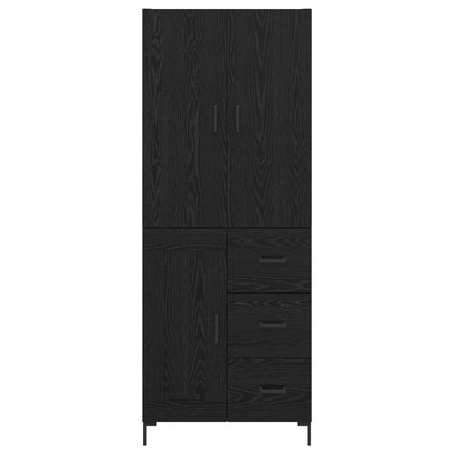 vidaXL Highboard Black Oak 69.5 x 34 x 180 cm Engineered Wood