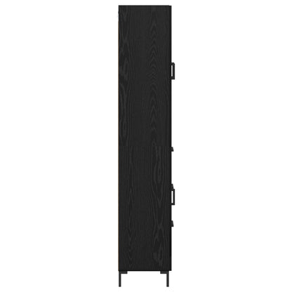 vidaXL Highboard Black Oak 69.5 x 34 x 180 cm Engineered Wood