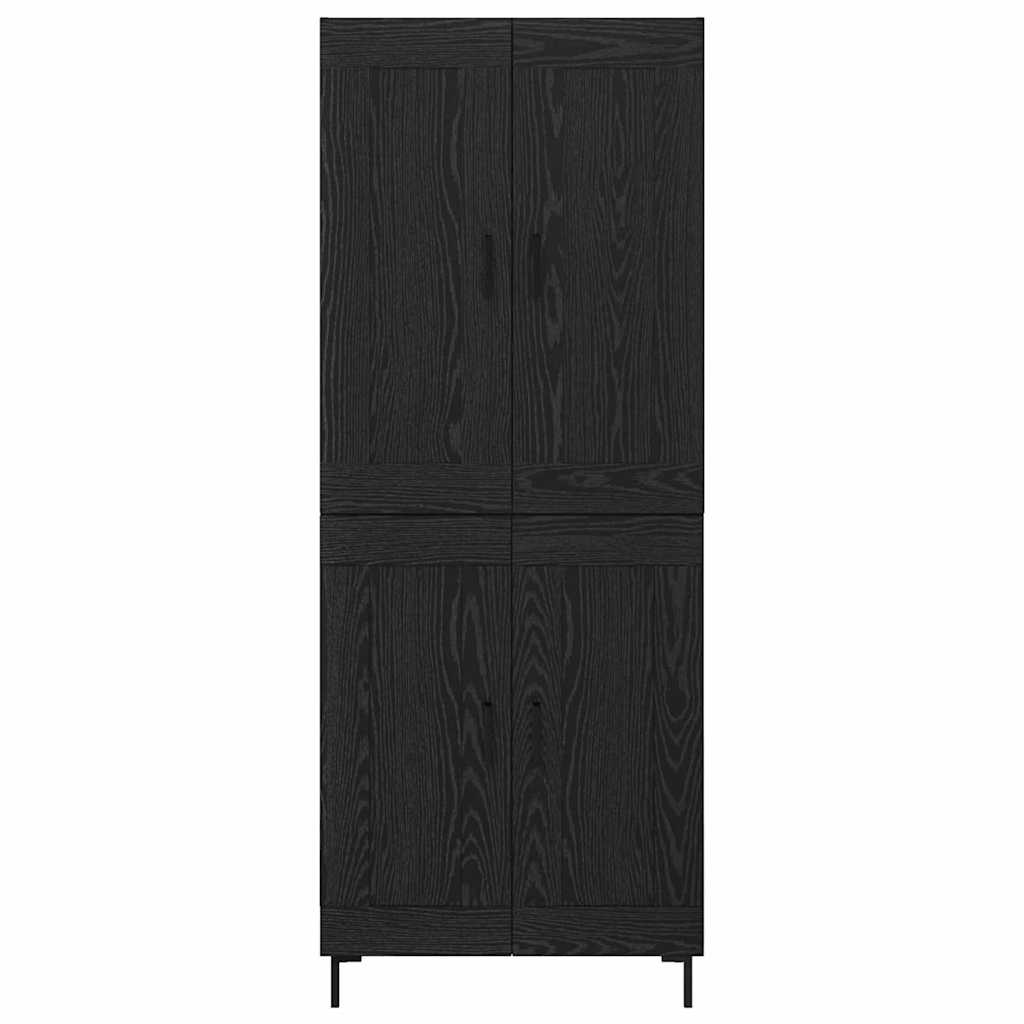 vidaXL Highboard 2 pcs Black Oak Engineered Wood