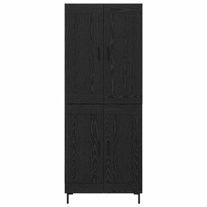 vidaXL Highboard 2 pcs Black Oak Engineered Wood