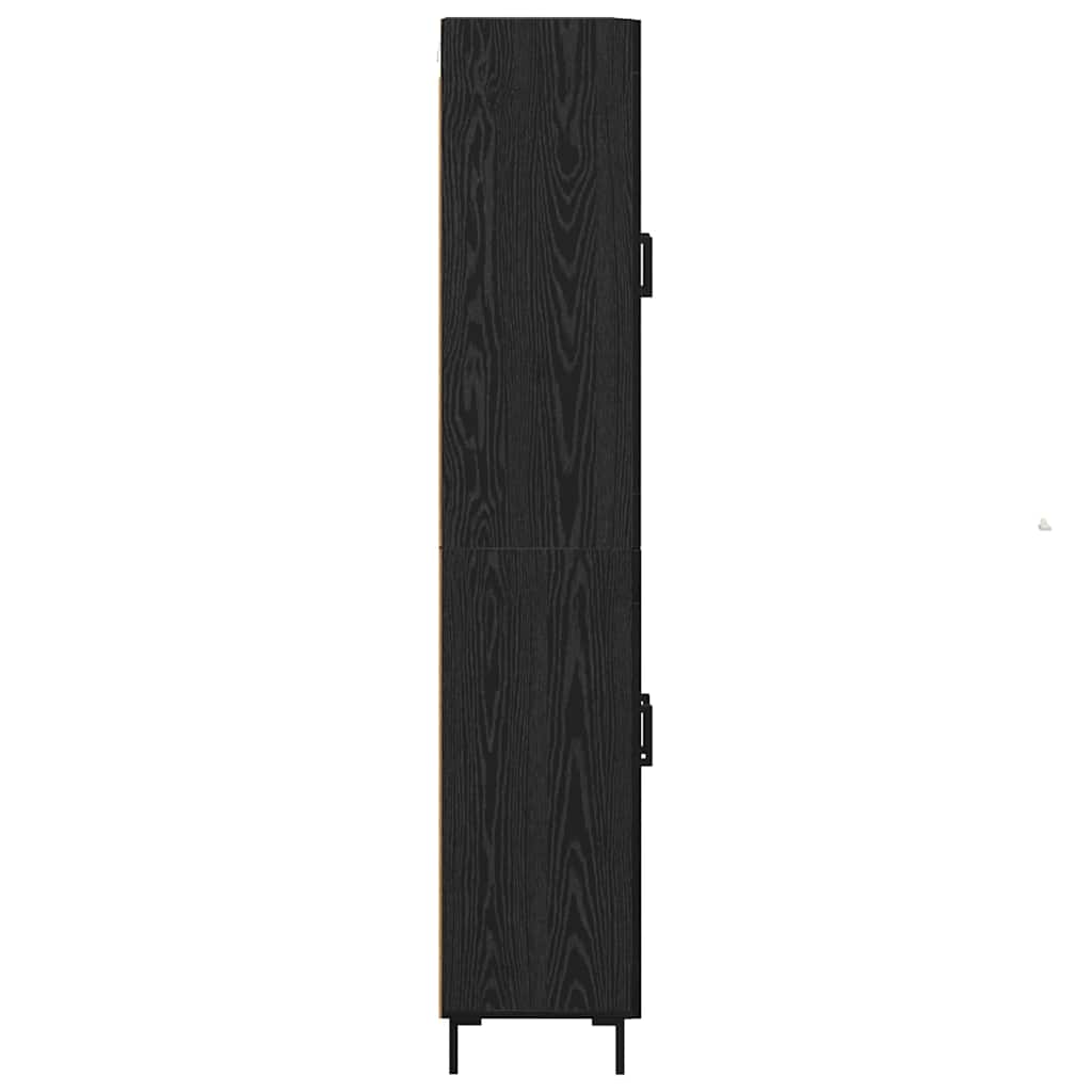 vidaXL Highboard 2 pcs Black Oak Engineered Wood