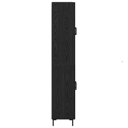 vidaXL Highboard 2 pcs Black Oak Engineered Wood
