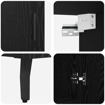 vidaXL Highboard Black Oak 69.5 x 34 x 180 cm
