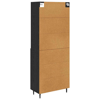 vidaXL Highboard Black Oak 69.5 x 34 x 180 cm