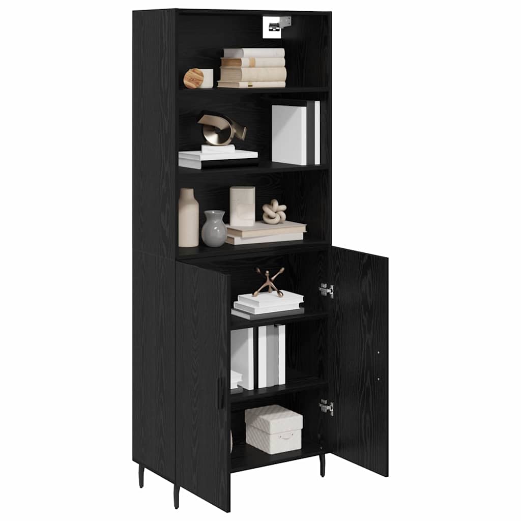 vidaXL Highboard Black Oak 69.5 x 34 x 180 cm