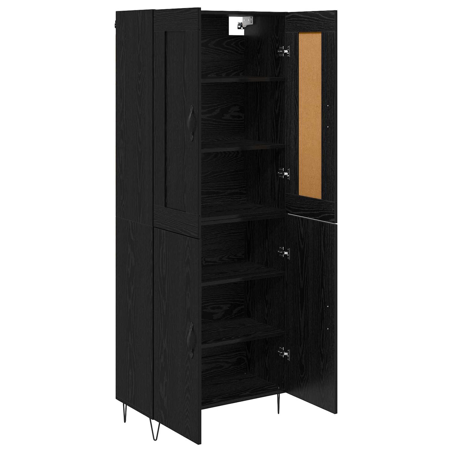 vidaXL Highboard Black Oak 69.5 x 34 x 180 cm Engineered Wood