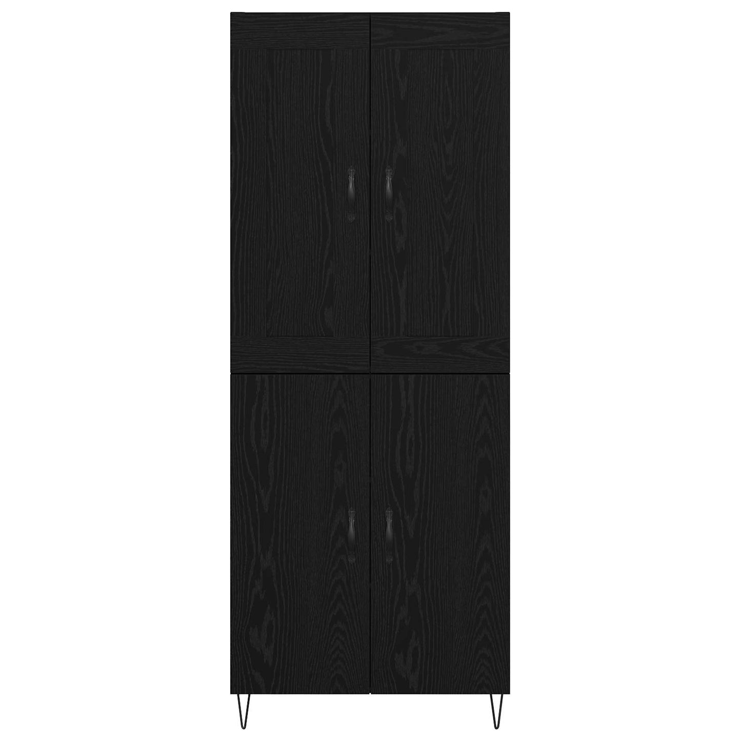 vidaXL Highboard Black Oak 69.5 x 34 x 180 cm Engineered Wood