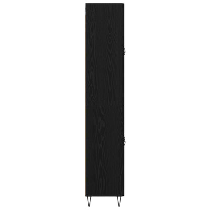 vidaXL Highboard Black Oak 69.5 x 34 x 180 cm Engineered Wood